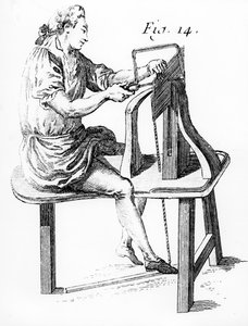 Carpenter Making Fretwork by French School